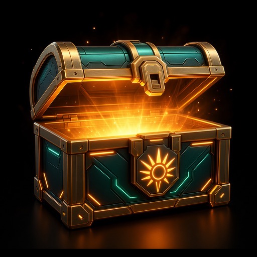 Glowing Claude AI reward chest